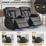 Power Reclining Loveseat Sofa, Loveseat Recliner Couch with Console, RV Recliners for Travel Trailers