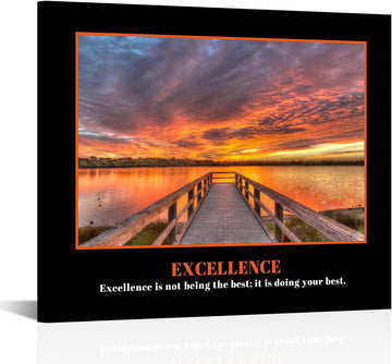 Excellence Canvas Quotes Art - Inspiring & Motivational Wall Prints Decor - Engaging Design with Uplifting Messages