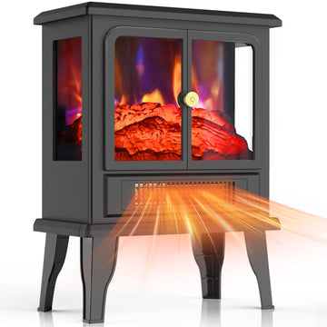 Electric Fireplace Stove Heater for Indoor Use with 3D Flame Effect