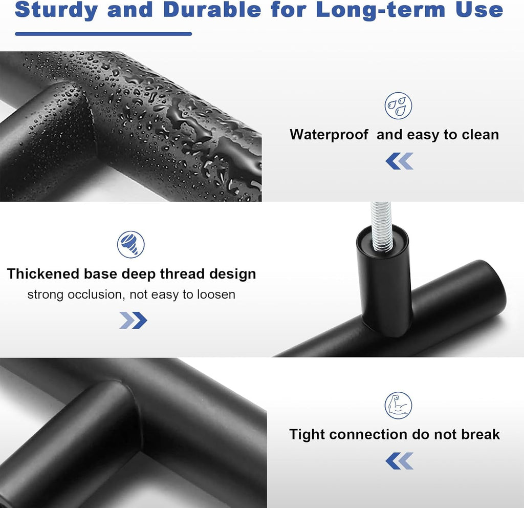 30 Pack Cabinet Handles Matte Black Cabinet Pulls with 3 Inch Hole Center, Stainless Steel Kitchen Cabinet Handles