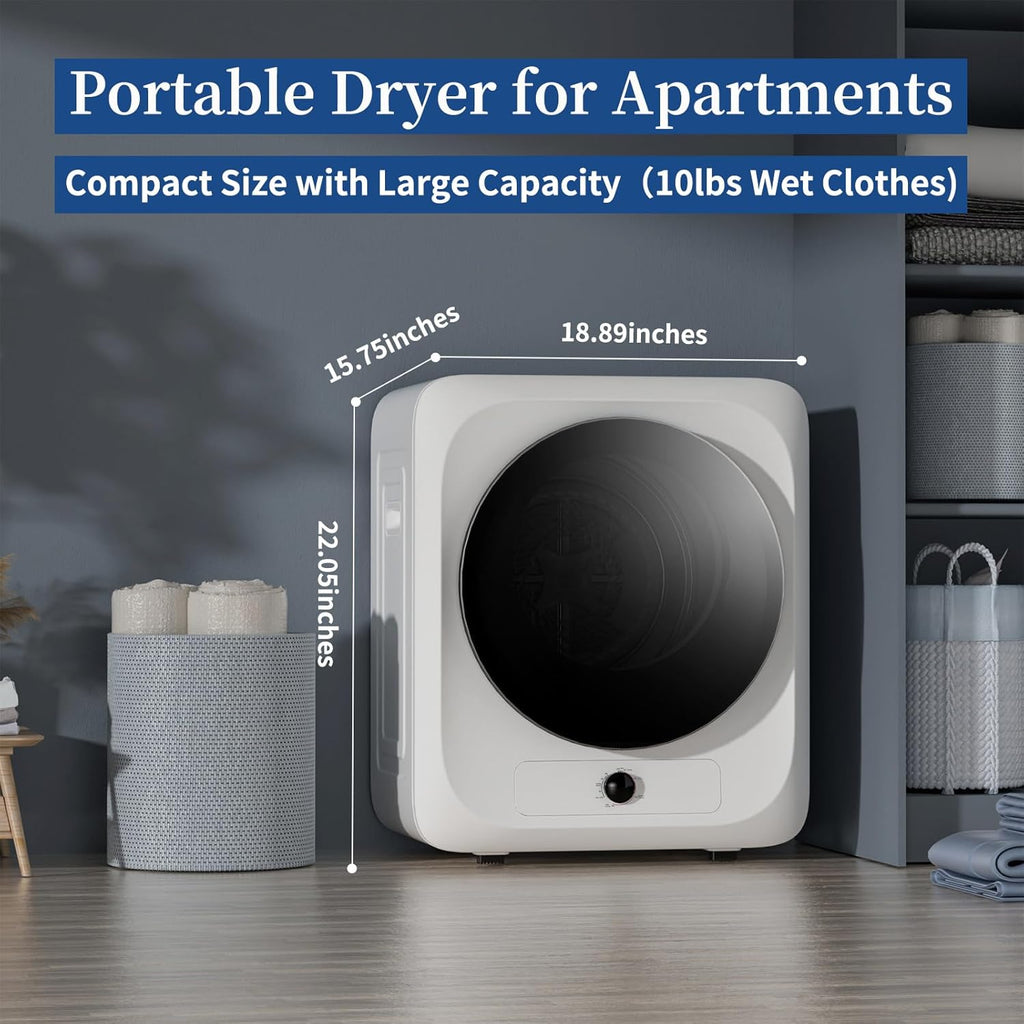 Portable Washing Machine and Dryer Set, 20lbs Fully Automatic Washer and 10lbs Portable Dryer with Stainless Steel Tub