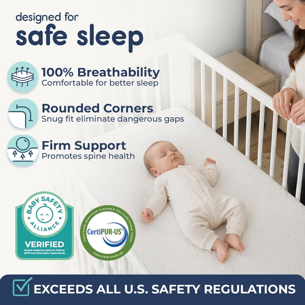 Dual Sided Baby Crib Mattress & Toddler Bed Mattress, Made in USA