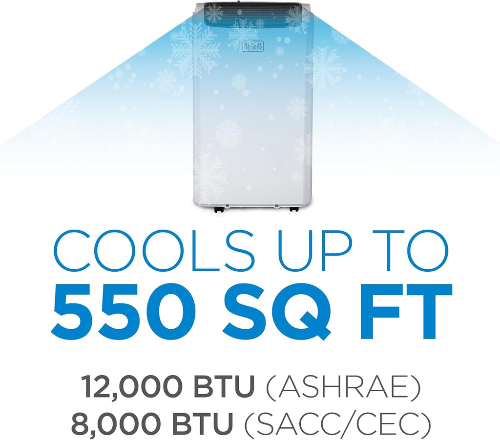 Smart Portable Air Conditioner, 12,000 BTU for Rooms up to 550 Sq. Ft.
