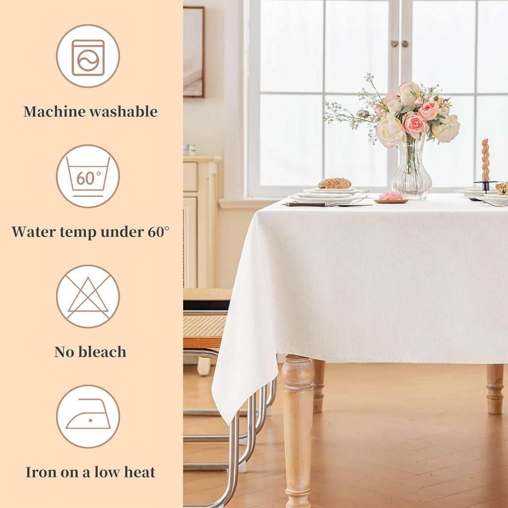 Textured Table Cloth for Rectangle Tables 60×90 Inch Waterproof Linen Tablecloth Spill Proof and Wri