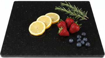 Granite Cutting Board 16×12 Inch black | Natural stone, 0.59" thick, non-slip feet, stay cool for dough/butter, ideal