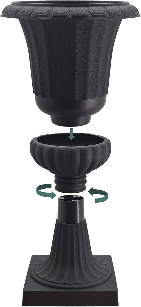 PL51BK-2 Deluxe Plastic Urn(Pack of 2), Black