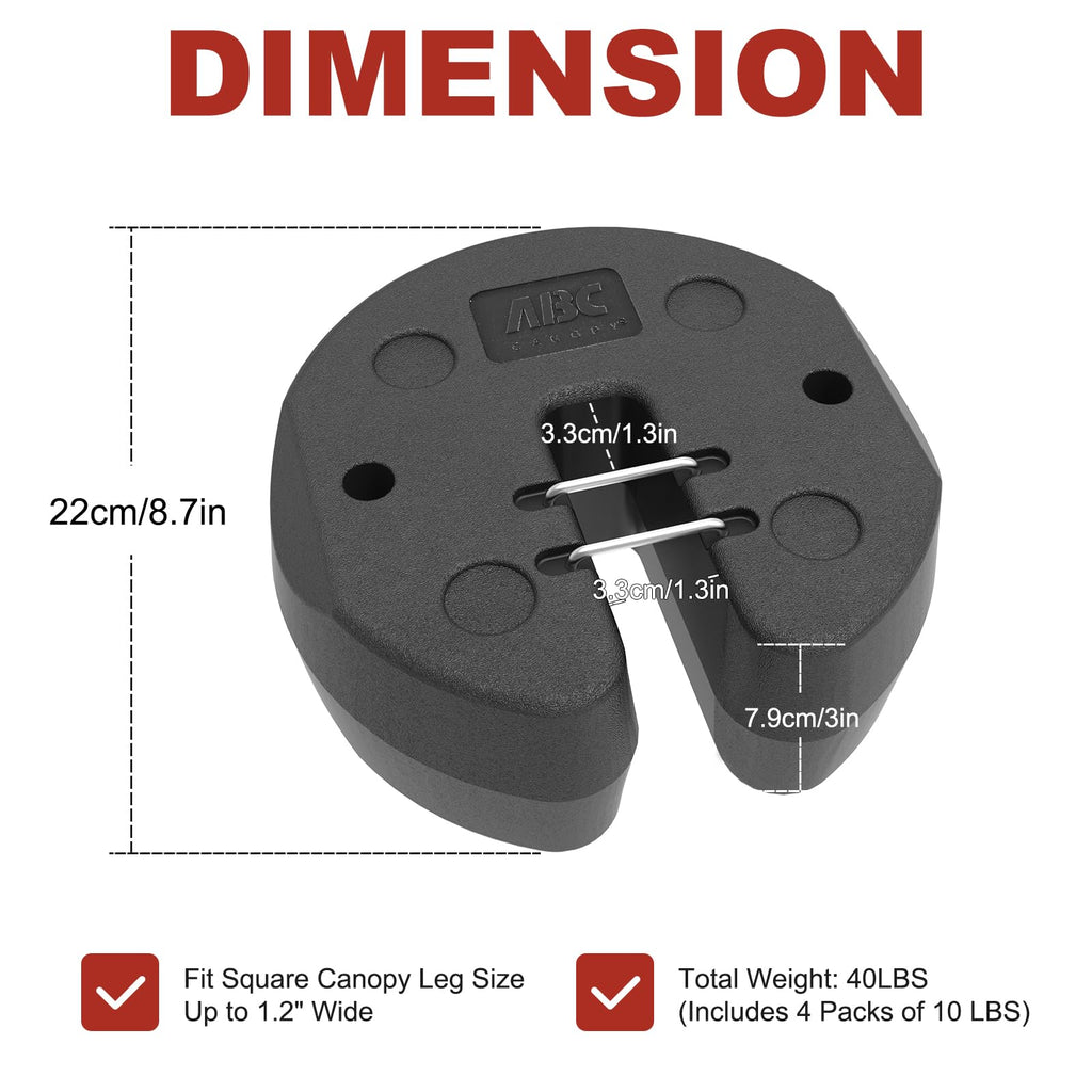 40LBS Easy Canopy Weights with Lock Design No Sliding, 4 Pack