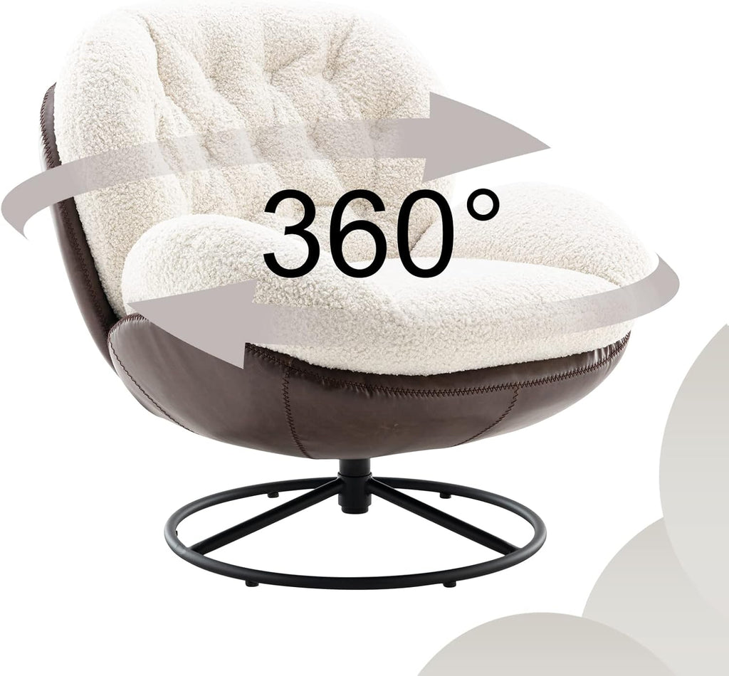Modern Reading Chair and Ottoman — White