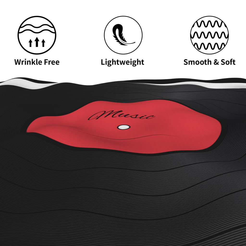 Music Tablecloth Round 60 Inch Vinyl Record Player Table Cloth Circle CD Shaped Table Cover Waterproof Wipeable