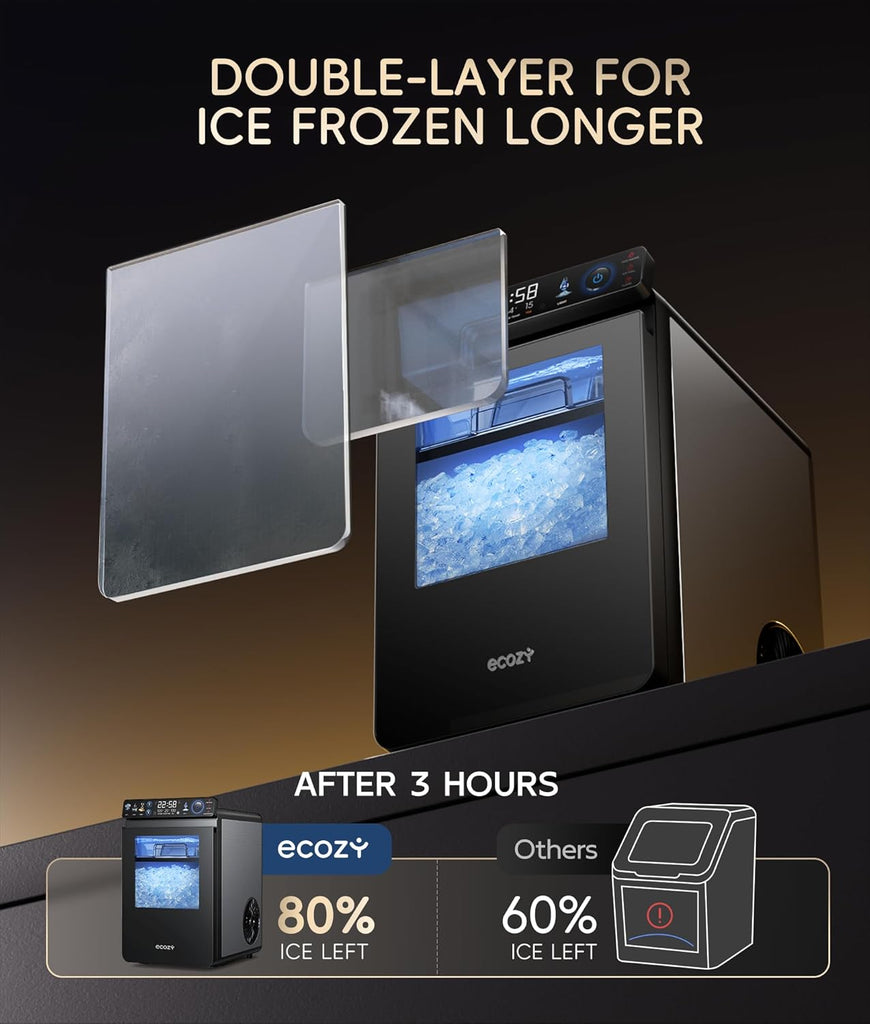 Nugget Ice Maker Countertop, First Full-Color Smart Panel 44 lbs/24H Ice Machine with APP & Voice Control