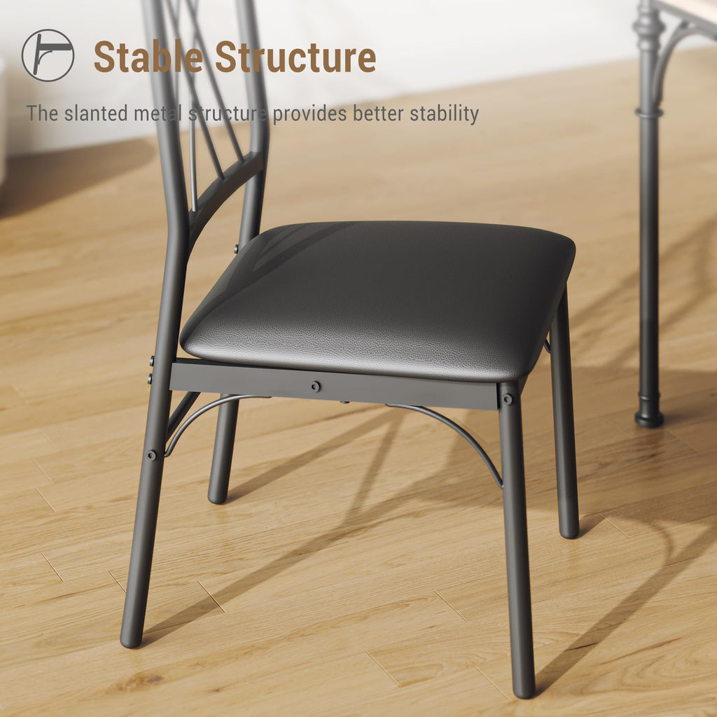 Dining Table Set for 4 Modern Dining Table and Chairs Set 4 Chairs for 4 with Bench Wood Kitchen Table Set, Dinette