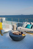 Elementi Lunar Bowl Cast Concrete Fire Table - Natural Gas Outdoor Fire Pit