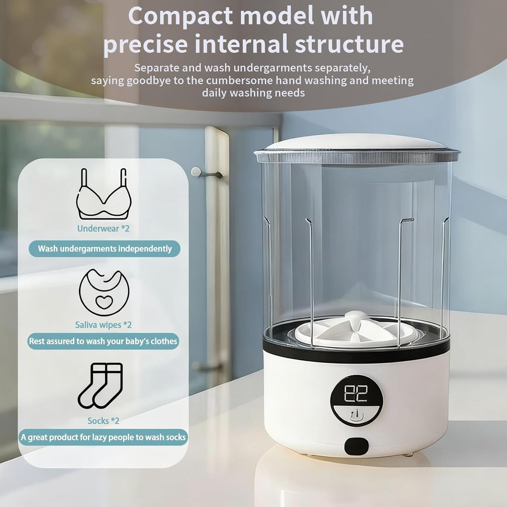 Portable Washing Machine, Mini Compact Single Tub Washer for Deep Clean Small Laundry