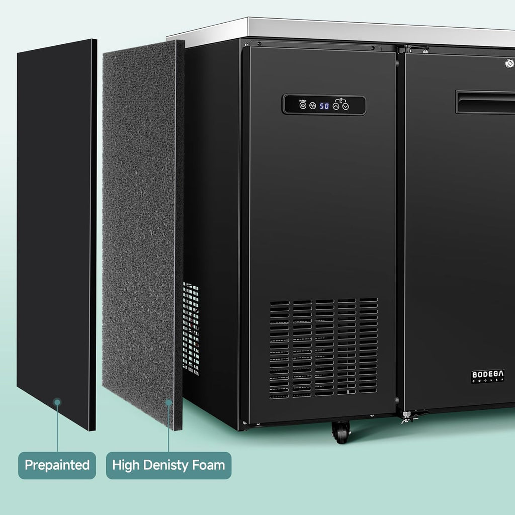 BODEGACOOLER Commercial Back Bar Cooler with 2 Solid Doors,12 Cu.Ft Commercial C