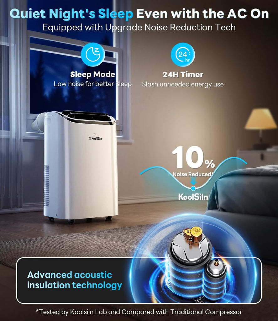 14,000 BTU Portable Air Conditioner Cools Up to 700 Sq.Ft, Auto