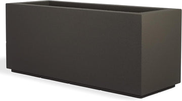 Milan Rectangular Trough Planter - 46" x 17" x 19" - Large Lightweight Indoor/Outdoor Planter Box - Modern Stone-Look