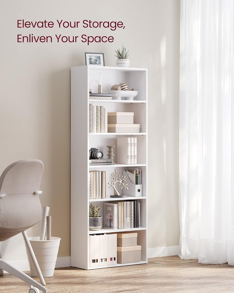 Bookshelf, 6-Tier Bookcase, Book Shelf, Open Storage Shelf, 9.4 x 23.6 x 63.3 Inches, Dinning Room