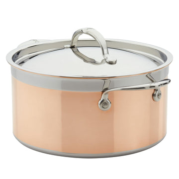 CopperBond Collection - 100% Pure Copper Stock Pot, Induction Cooktop Compatible, 6 Quart