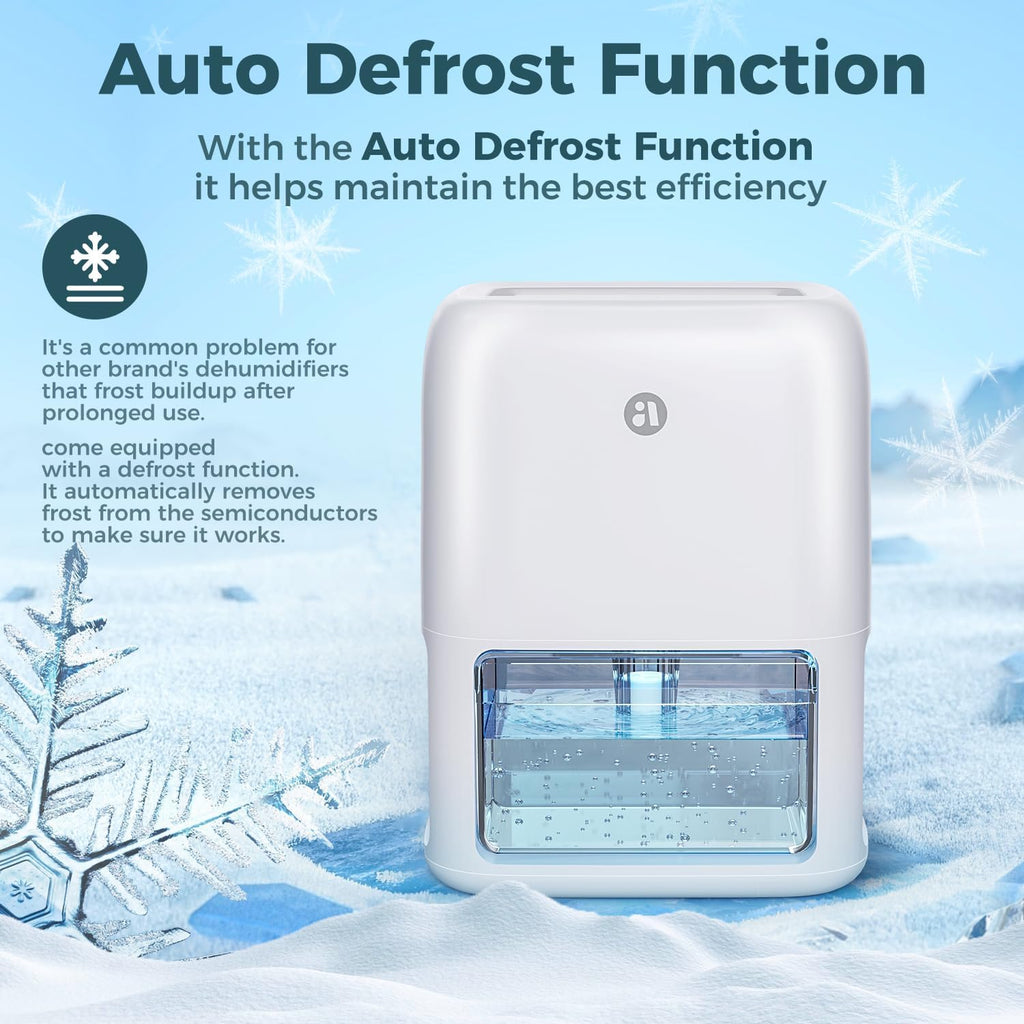 60 OZ Dehumidifiers for Home, Dual-Semiconductor Quiet Dehumidifier with Timer Sleep Mode Auto