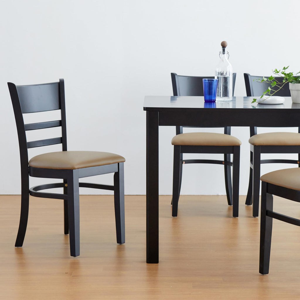 Cabin 45.3" Wooden Dining Table/Small Rectangular Modern Farmhouse Solid Wood Kitchen Table Desk (Black)