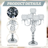 5-Arm Crystal Candelabra Centerpiece 23.2" Tall - Elegant Candle Holder Stand with Crystal Bowl, Chic Table Decor for