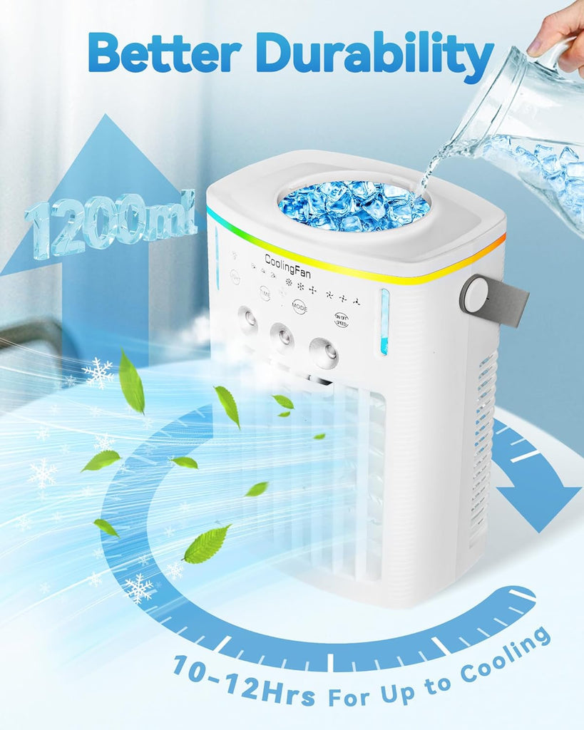 Portable Air Conditioners Cooling Fan: 2026 Upgraded 4-IN