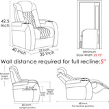Home Theater Seating Top Grain Nappa Leather Recliner Chair Dual Power Movie Gaming Sofa Electric Headrest with Tray