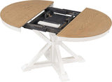 Extendable Round Dining Table for 4-8, Farmhouse 42"-54'' Expandable Kitchen Table with Removable Leaf and Pedestal