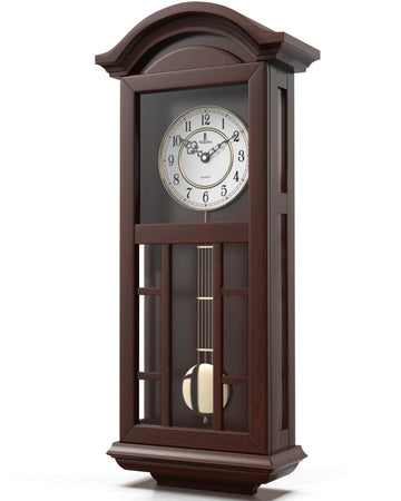 Pendulum Wall Clock, Hanging Wooden Grandfather Wall Clock, Quiet