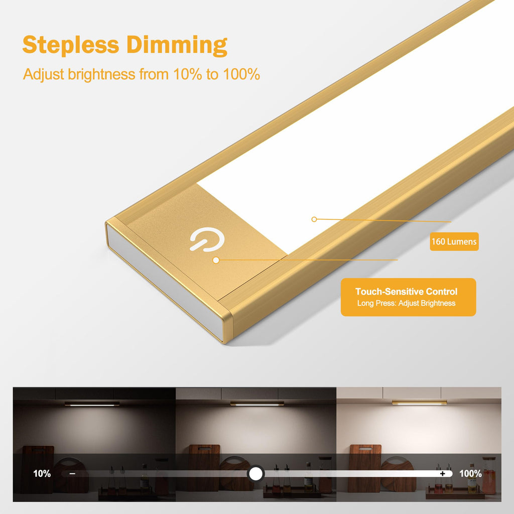 Motion Sensor Cabinet Light, Rechargeable, Dimmable, 2Pcs, 9in