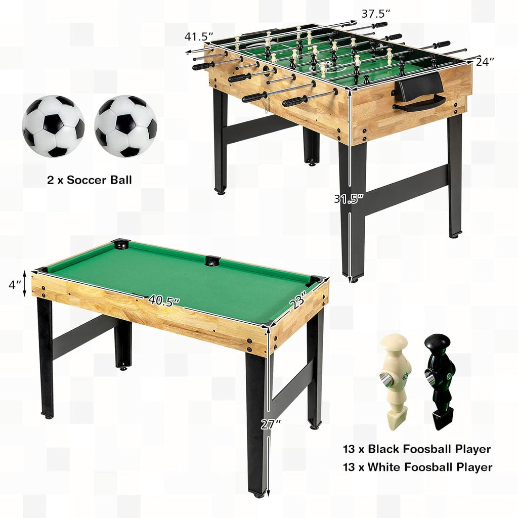 Multi Game Table, 10 in 1 Board Gaming Table with Ping Pong, Foosball, Air Hockey, Billiards, Card, Chess, Checkers