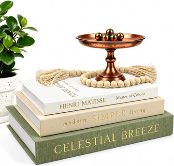 Decorative Books Decor Set of 3 Stackable Linen Faux Book Boxes with Hidden Storage for Coffee Table, Bookshelf