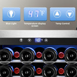 Wine Cooler Refrigerator, Freestanding Wine Fridge with Adjust Temperature（32°F-