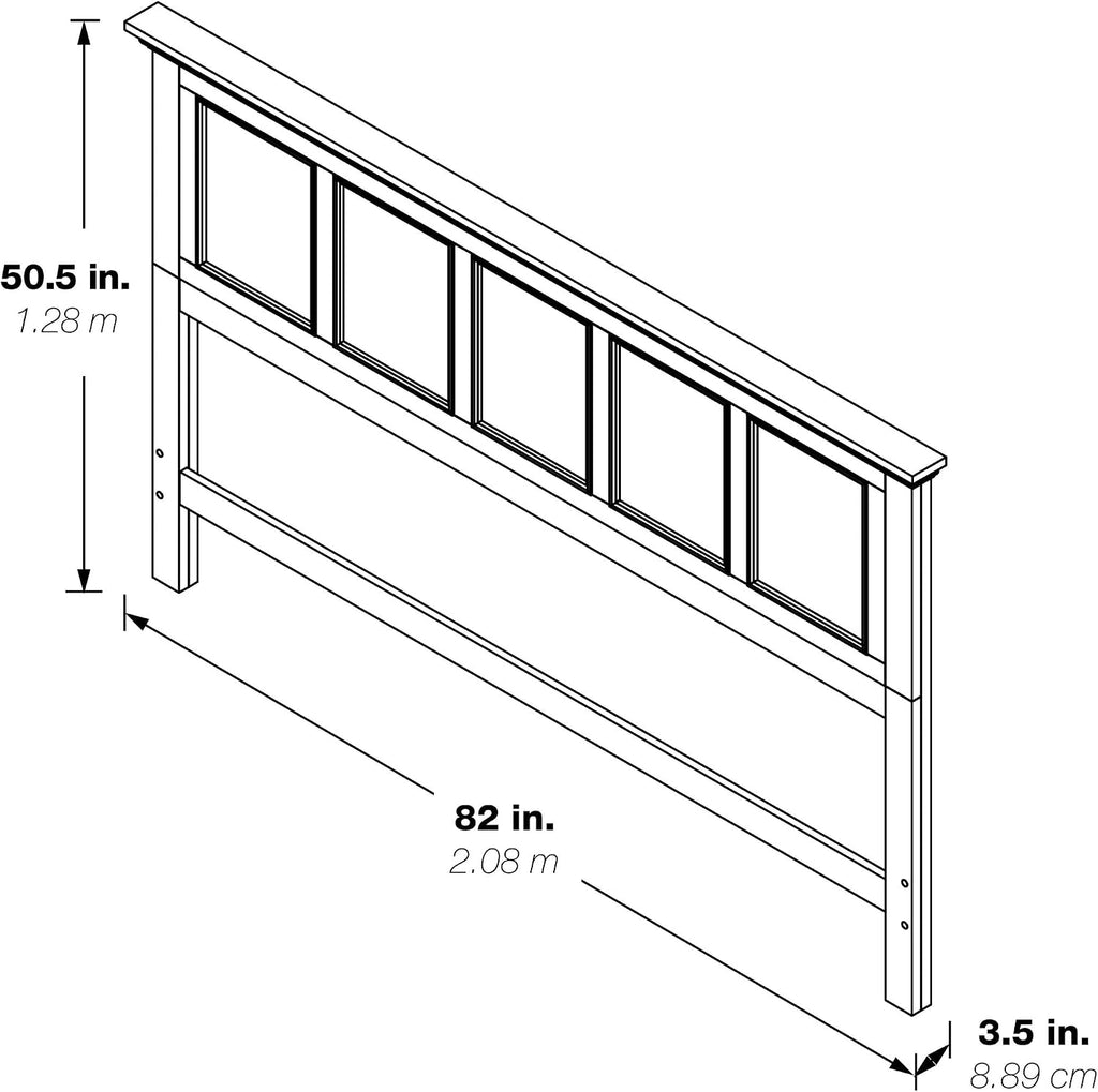 Farmhouse Basics King Headboard Only, Rustic White Finish