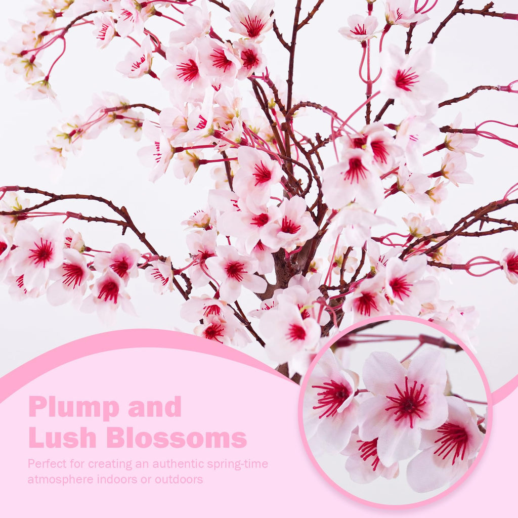 Artificial Cherry Blossom Tree 2FT, Faux Potted Tree Indoor