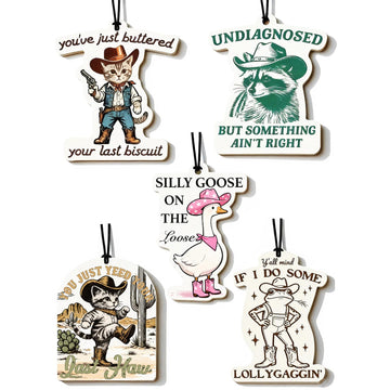 Car Air Freshener 5-Pack, Funny Western Animal Hanging Car Scents