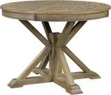 Extendable Round Dining Table for 4-8, Farmhouse 42"-54'' Expandable Kitchen Table with Removable Leaf and Pedestal