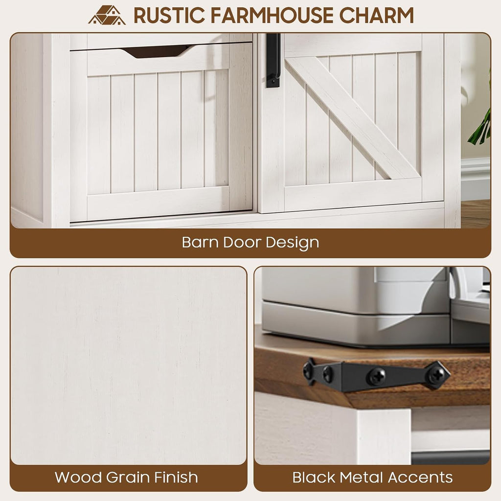 Lateral Filing Cabinets with Adjustable Shelf, Off White | Farmhouse File Cabinet with Lock , Filing Storage Cabinets