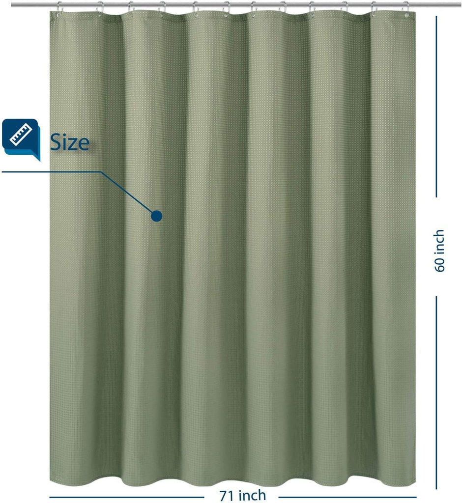 Waffle Weave Fabric Shower Curtain 72" x 72"- Green