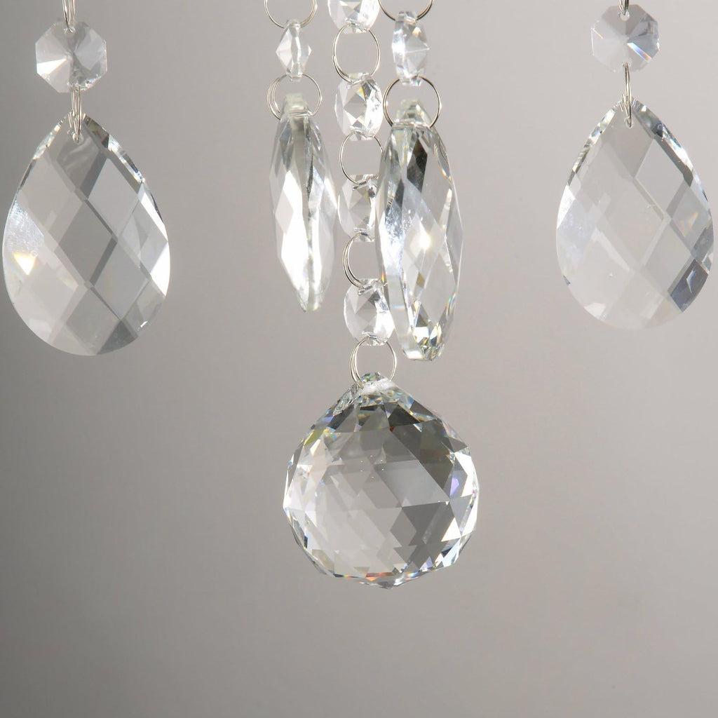 6 Light Chandelier Modern K9 Crystal Chandelier Lighting, Clear Crystal Ceiling Light Fixture Pendant Lamp for Dining Room Bathroom Bedroom Livingroom
