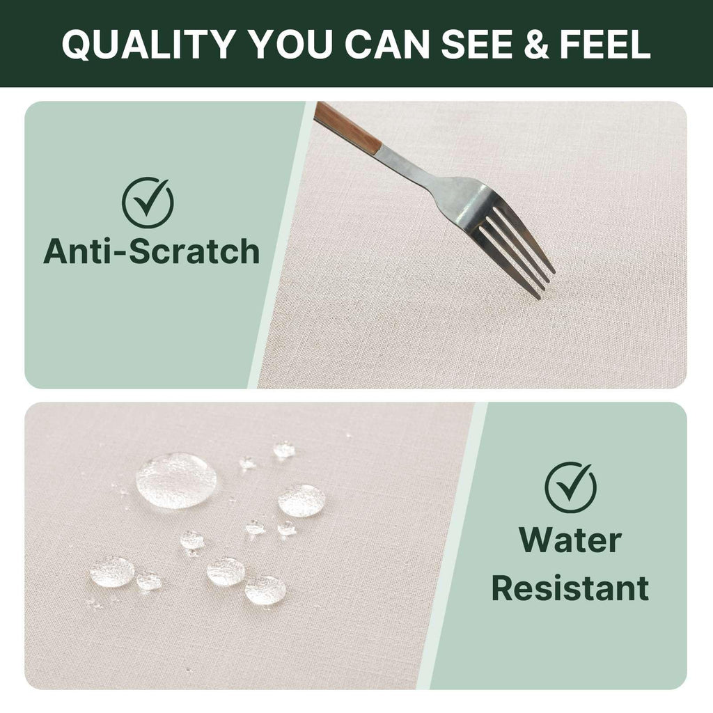 Linen Textured Table Cloths 54 x 70 Inch Premium Solid Tablecloth Spill-Proof Waterproof Table Cover for Dining