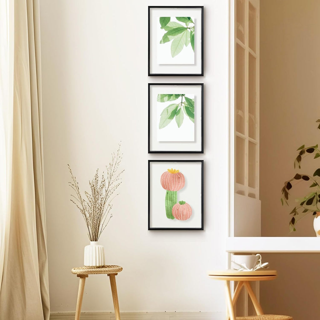 11x14 Black Aluminum Floating Picture Frame - Set of 3