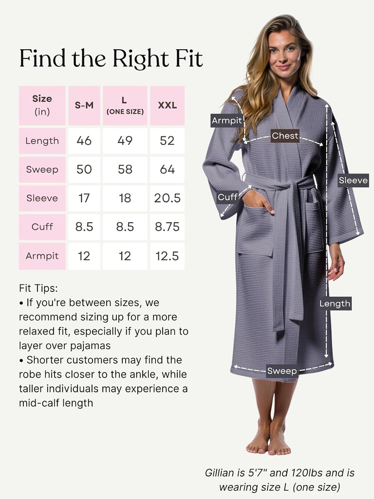 Womens Lightweight Waffle Kimono Bathrobe for Men - Soft Quick-Dry Spa & Summer Towel Robe, Cotton Blend