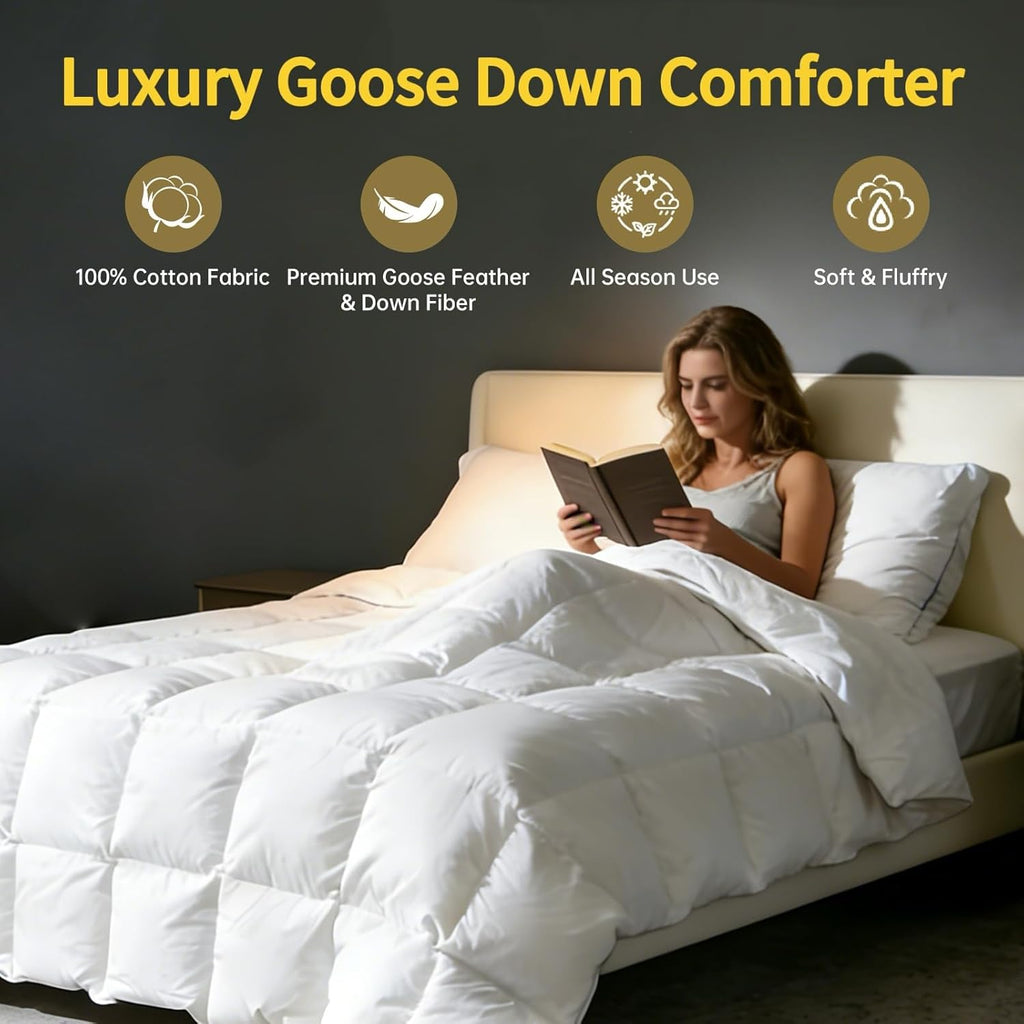 Goose Down Comforters 100% Cotton Shell Queen Comforter Luxury Duvet Insert