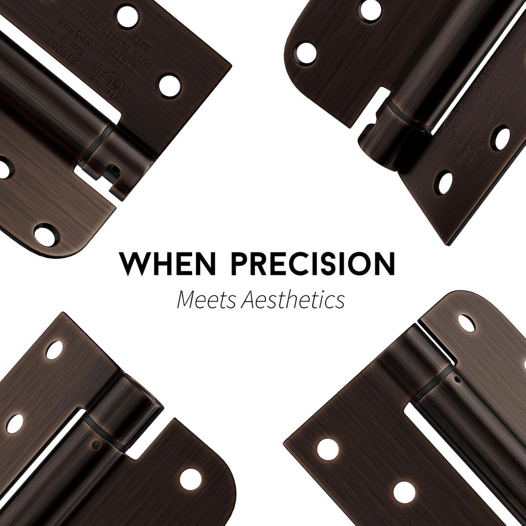 Door Hinges Self Closing Spring Door Hinge Residential & Heavy-Duty Door Hardware with Square & 5/8" Radius Corners 4