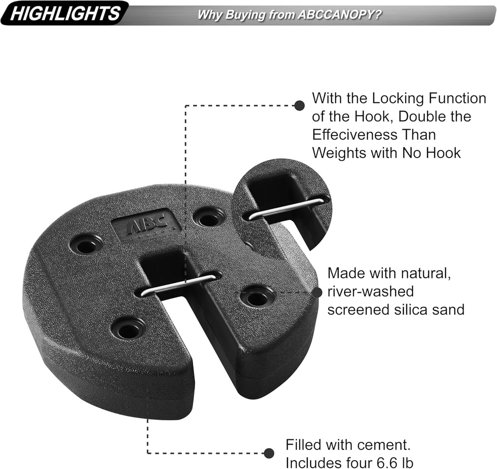 40LBS Easy Canopy Weights with Lock Design No Sliding, 4 Pack