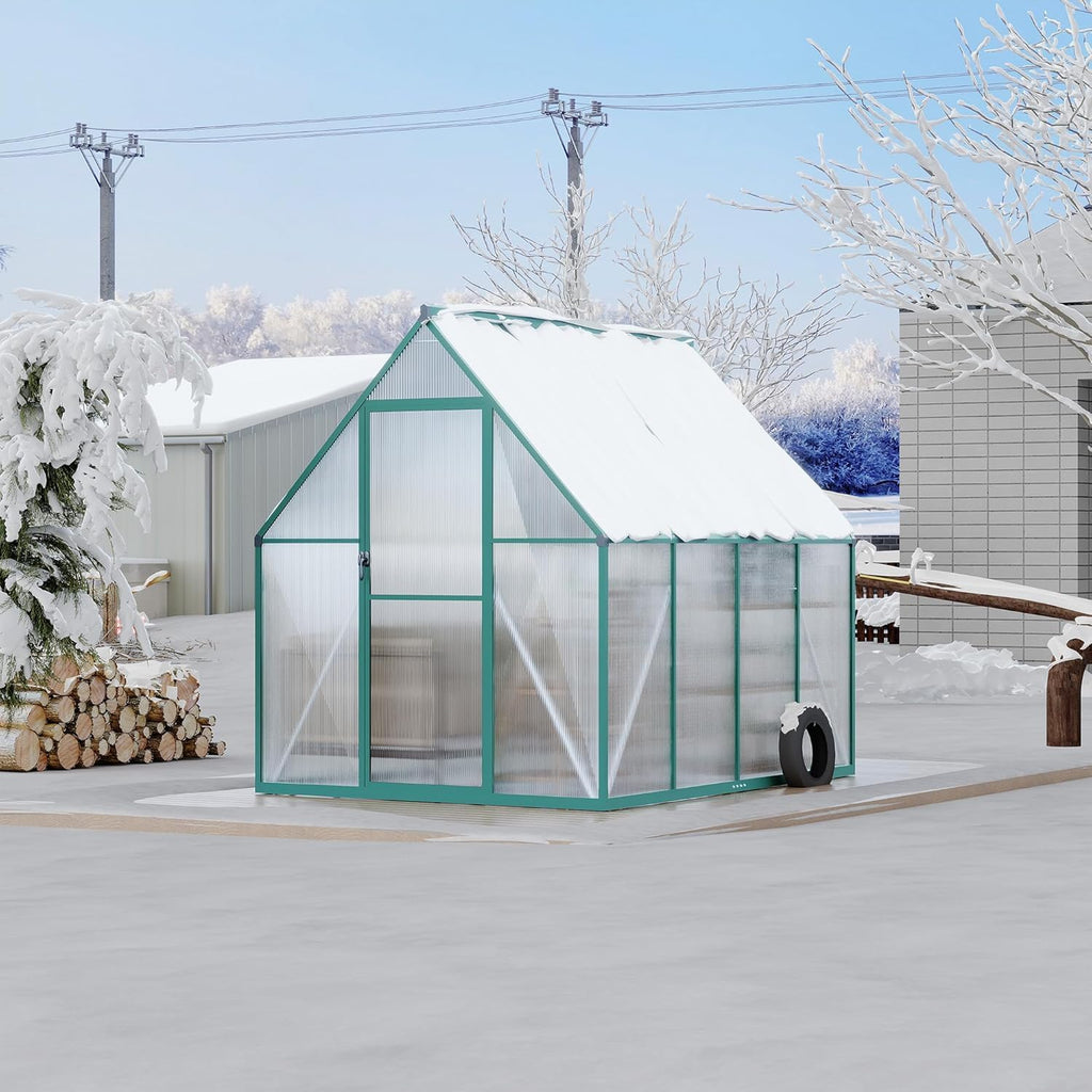6x7 FT Polycarbonate Greenhouse Kit, Heavy Duty Outdoor Green House