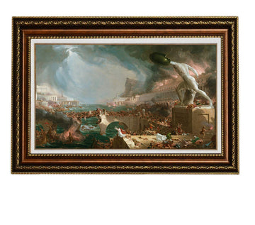 Destruction By Thomas Cole Oil Painting Reproduction Giclee Wall Art Canvas Prints Framed Size:36"x26"