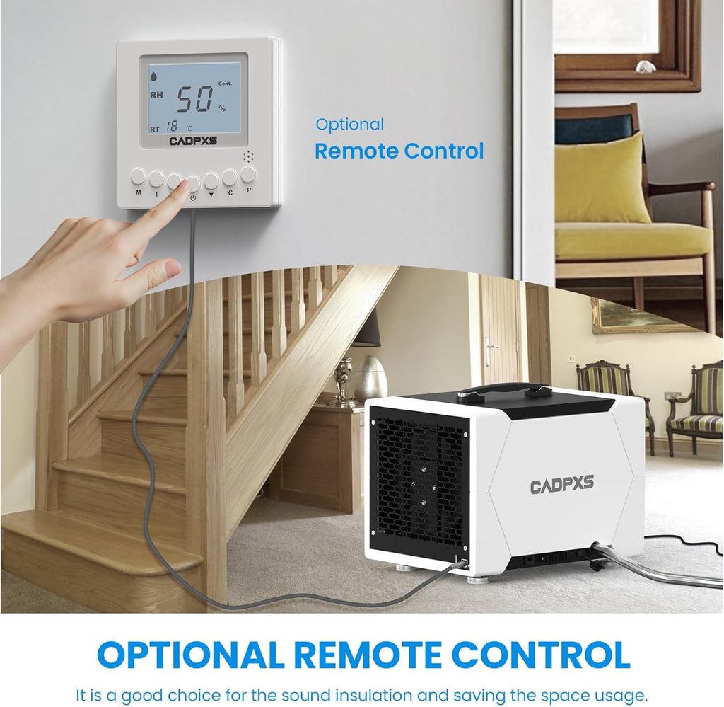 Crawl Space Dehumidifier with Drain Hose, 80 Pint Commercial Dehumidifier for Basement, Home Use, Water Damage