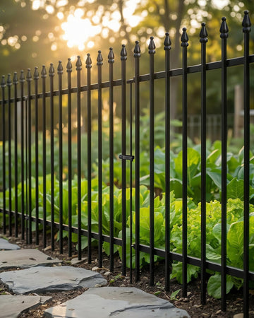 Metal Garden Fence 42" H x 30" W (5 Pack), No Digging Thicken Decorative Garden Border Fence, Rustproof Black Garden